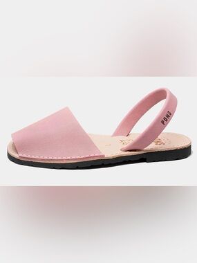 Pons Kids Pink Leather Slingback Sandals